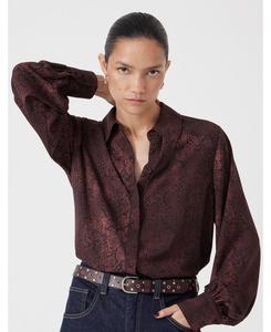 Женская шифоновая рубашка с длинными рукавами и принтом Hush, Snake print brown