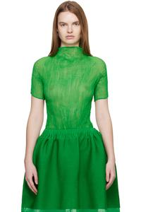 Топ из шифона с перекрученными нитями (3 шт.) Issey Miyake, зеленый