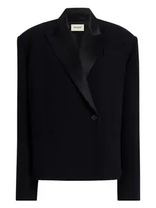 Жакет с лацканами и одной пуговицей Khaite, черный
