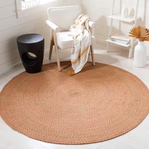 Ковер SAFAVIEH, 183 x 183 см, Braided Collection - , Multi, ручной работы Country Cottage, реверсивный хлопок, идеально для помещений с высокой проходимостью в гостиной, спальне (BRD166A)