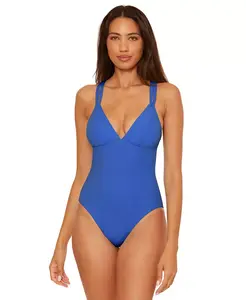 Женский двусторонний слитный купальник с цветовым кодом Becca, синий