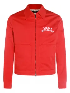 Куртка с вышитым логотипом AMIRI, красный