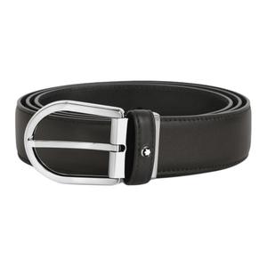 MONTBLANC Кожаный ремень из коровьей кожи унисекс черный 3.5 см