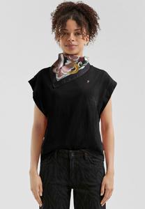 Футболка QS MIT STICKEREI, Schwarz/Black