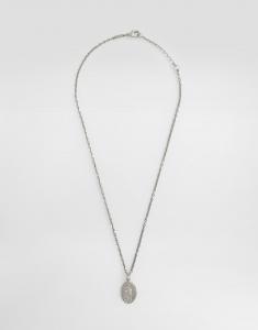 Металлическое ожерелье с гравированным медальоном Dolce & Gabbana, серебряный