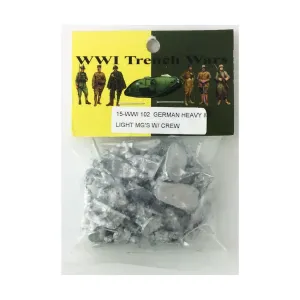 Немецкие тяжелые и легкие пулеметы с расчетом, WWI Trench Wars (15mm)