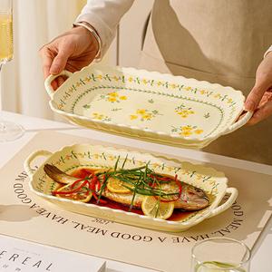 Ceramics Набор керамических мисок и тарелок Fresh Underglaze Color с двойными ручками, 2 предмета, 12 дюймов