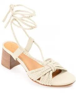 Женские сандалии Railee с плетением и квадратным каблуком Journee Signature, белый