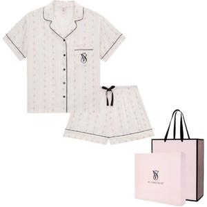 Пижамный комплект Box Women's с нежными цветочными принтами Victoria's Secret, розовый