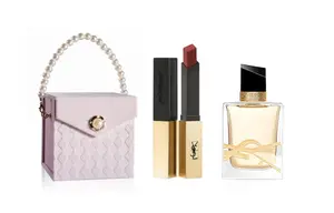 SAINT LAURENT Набор косметики gold bar воздушная пудра помада+libre парфюмерная вода легко растушевывающийся консилер