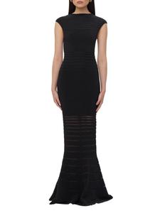 Платье Camila с металлическим бандажом и силуэтом русалка Hervé Léger, цвет Metallic Black