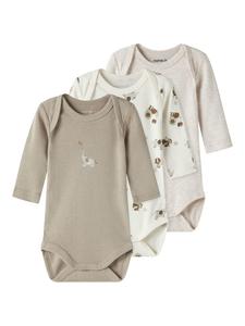 Name it Комплект из 3 боди с длинными рукавами NBNBODY 3P LS ANIMAL в цвете Jet Stream