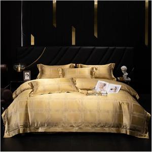 YUSIWOAL Комплект постельного белья из египетского хлопка сатин жаккард серебристый