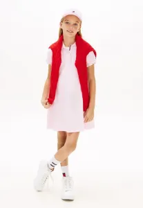 Базовое плиссированное поло с короткими рукавами, повседневное платье Tommy Hilfiger, Pearly Pink