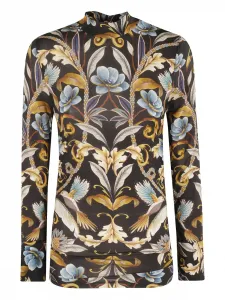 Блузка с цветочным принтом Farm Rio, черный