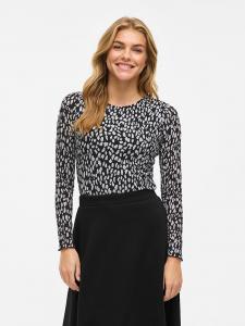 Vila Футболка с длинными рукавами "Виларин" в черно-белом цвете