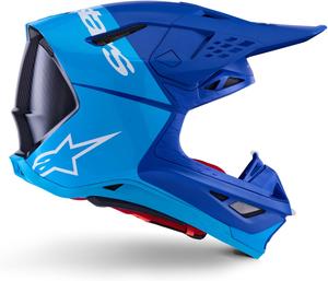 Шлем Alpinestars Supertech M10 Flood, Met Blue/Med Blue/Black Carbon Matt & Glossy
