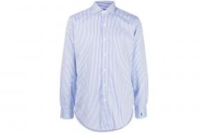 Хлопковая рубашка в полоску Polo Ralph Lauren, синий