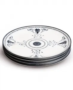 Набор обеденных тарелок «Брюгге», 4 штуки Lemieux Et Cie, белый/синий