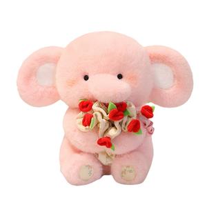 Симпатичный плюшевый слон букет 30см/40см высота Julebaby, розовый