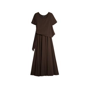 Женское платье с коротким рукавом ELLE, coffee