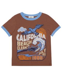 Футболка Peek Kids Issac Beach Clean, коричневый