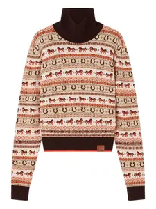 Свитер Fair Isle с высоким воротником и узором Stella Mccartney, красный