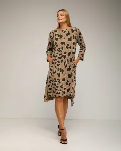 Оверсайз платье с анималистическим принтом Tantra, песочный