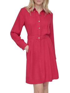 Мини-платье-рубашка с длинными рукавами и текстурированной отделкой DKNY, цвет Berry