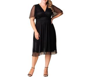 Коктейльное платье Margot из сетчатой ткани больших размеров Kiyonna, Onyx