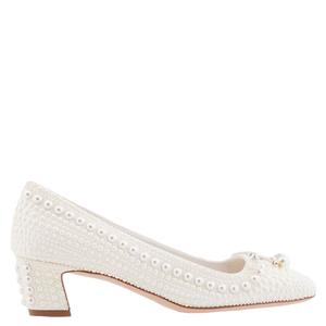 Туфли Jimmy Choo Elme 45 с жемчужной отделкой, белый/белый