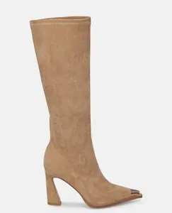 Женские ботинки на каблуке с металлической деталью на носке Alma en Pena, бежевый