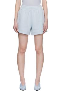 Anine Bing Синие шорты с монограммой в рамке из ткани кам