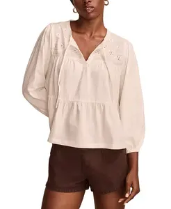 Женская вышитая крестьянская блуза Lucky Brand, белый