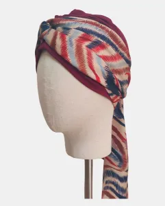 Онкологический тюрбан PRETTY, 100% бамбук, с длинными принтованными лентами Belleturban, мультиколор