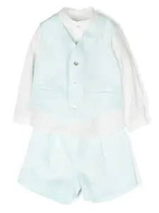 Льняной комплект из рубашки, жилета и брюк Mimilù, синий