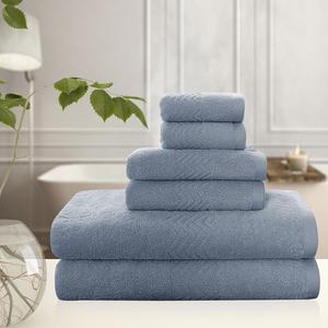 Набор банных полотенец PiccoCasa 6 шт, темно-синий