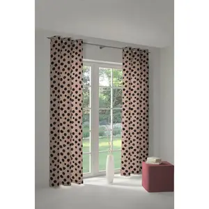 Штора Dots с люверсами, 1 шт., из льна и органического хлопка Adam, фиолетовый