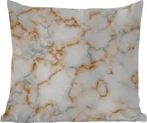 Подушка для улицы - Мрамор - Белый - Серый - Золотой - 45x45 см - Устойчива к атмосферным воздействиям - Подушка для отдыха - Фотоподушка - Декоративная подушка MuchoWow