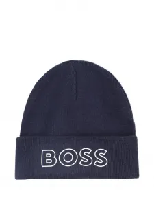Шапка бини с логотипом BOSS Kidswear, синий
