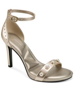 Женские сандалии Kenz с жемчужным ремешком на щиколотке KARL LAGERFELD PARIS, White Gold