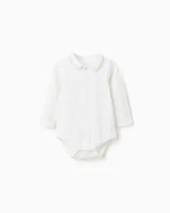 Боди для мальчика с воротником Питер Пэн и вышивкой Zippy, белый