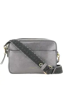 Кожаная сумка через плечо GIANNI CHIARINI, серый