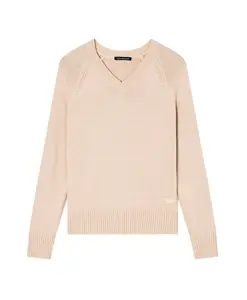 Пуловер с V-образным вырезом Armani Exchange, бежевый