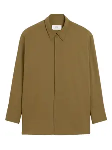 Рубашка с разрезами сбоку AMI Paris, зеленый