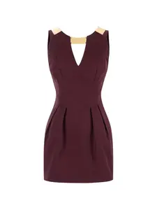 Мини-платье без рукавов Elisabetta Franchi, коричневый