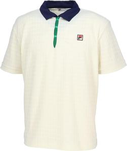 Мужская поло-рубашка FILA TENNIS с коротким рукавом, влагоотводящая, быстросохнущая, с защитой от УФ-излучения, FDZEM0084, слоновая кость
