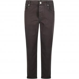 Вышитые джинсы Brunello Cucinelli, коричневый