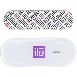 T4B Ilu Профессиональная мини-пилочка для ногтей прямая 240/240 для натуральных акриловых гелевых ногтей с футляром, Tb Tools For Beauty