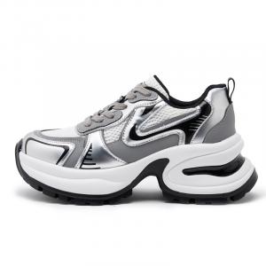 Сезонные товары Женские Низкие Массивные Кроссовки Серебристый